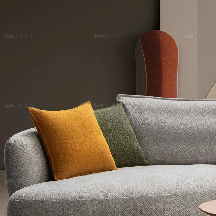 Modern sherpa fabric l shape sectional sofa granitova 3+l in panoramic view.