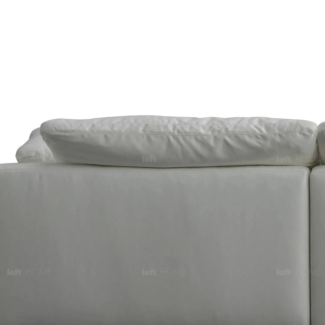 Minimalist suede fabric 5 seater sofa cloud in details.