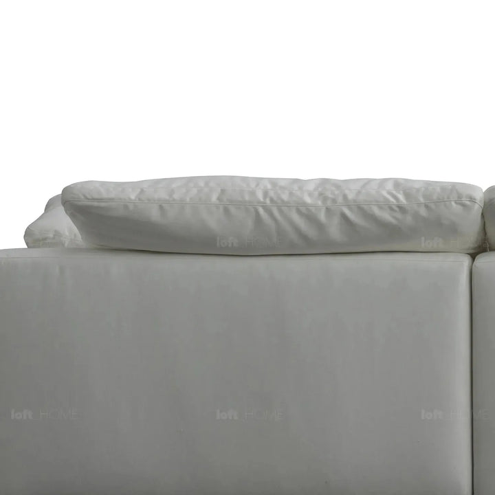 Minimalist suede fabric 5 seater sofa cloud in details.