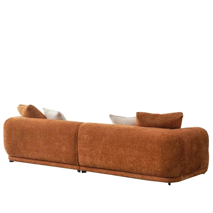 Minimalist teddy fabric 4 seater sofa elegant layered structure.