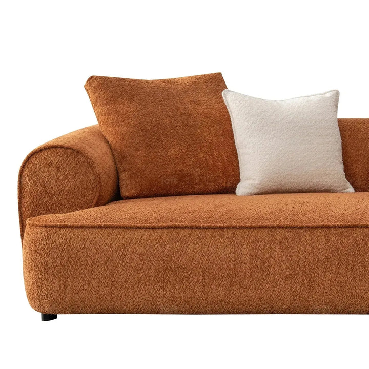 Minimalist teddy fabric 4 seater sofa elegant color swatches.