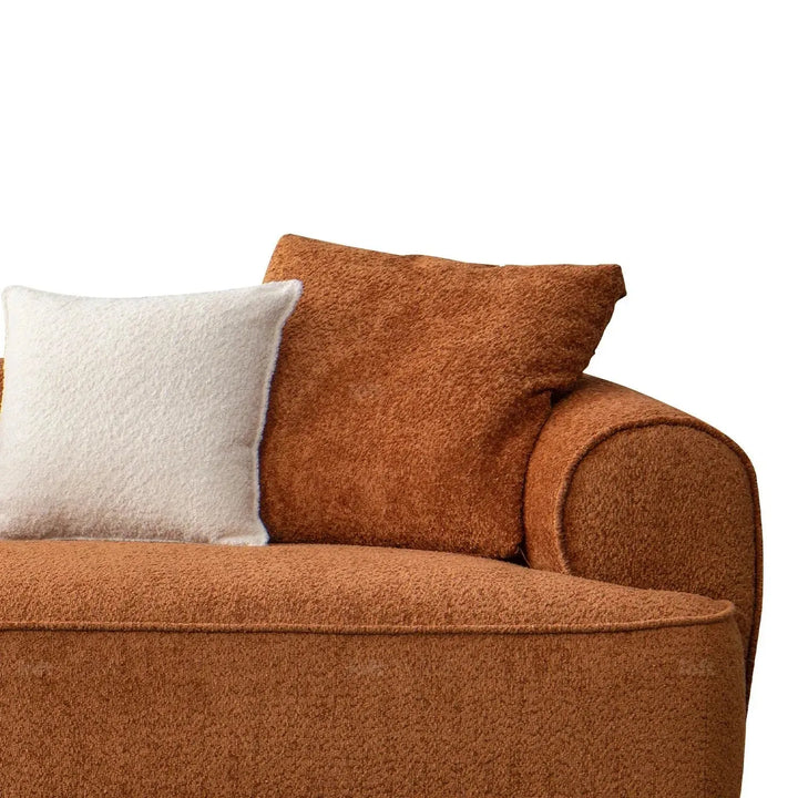 Minimalist teddy fabric 4 seater sofa elegant material variants.