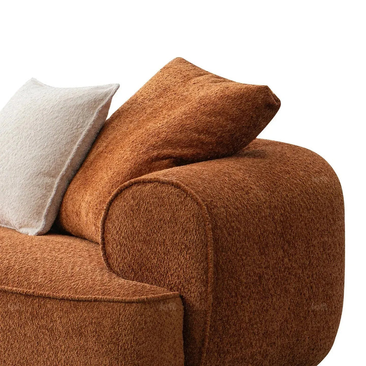 Minimalist teddy fabric 4 seater sofa elegant with context.
