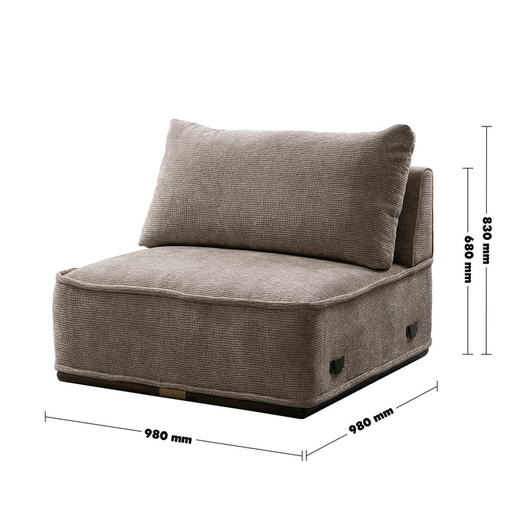 Minimalist corduroy velvet fabric modular armless 1 seater sofa cordy size charts.