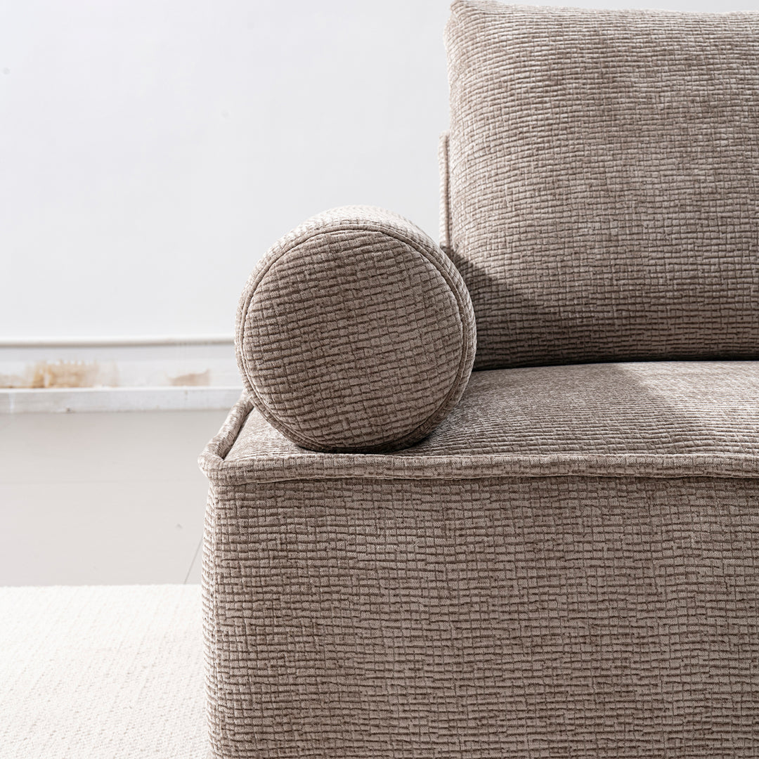 Minimalist corduroy velvet fabric sectional 5 seater sofa cordy in real life style.