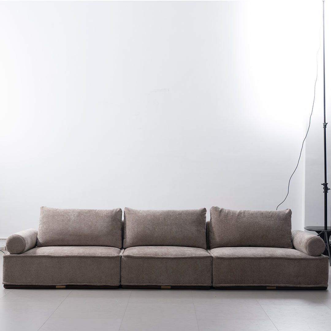 Minimalist corduroy velvet fabric sectional 5 seater sofa cordy in details.