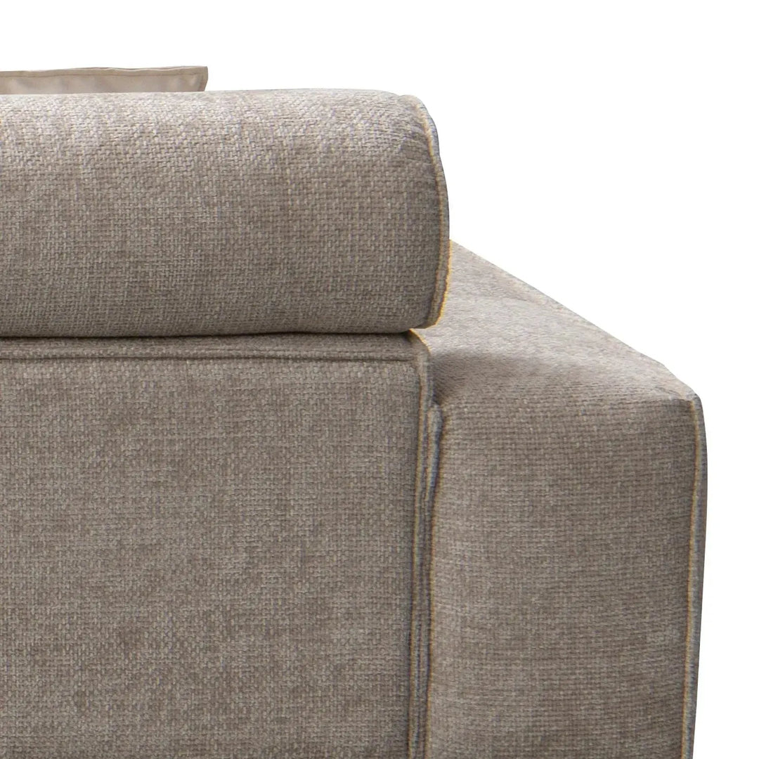 Modern mixed weave fabric 5 seater sofa aumn with context.