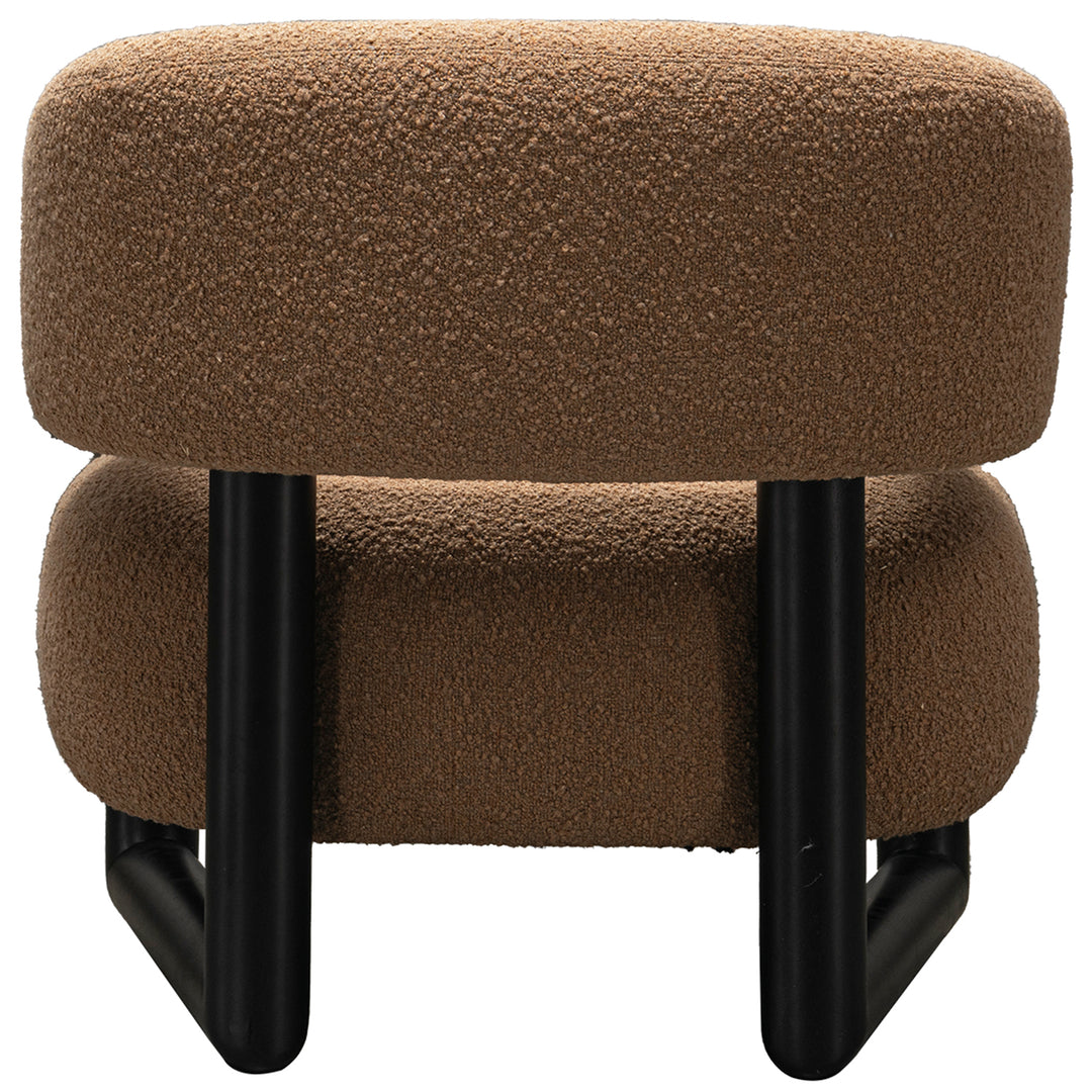 Cream boucle fabric 1 seater sofa arc environmental situation.