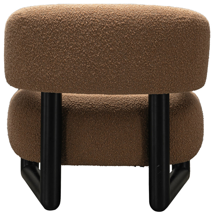 Cream boucle fabric 1 seater sofa arc environmental situation.