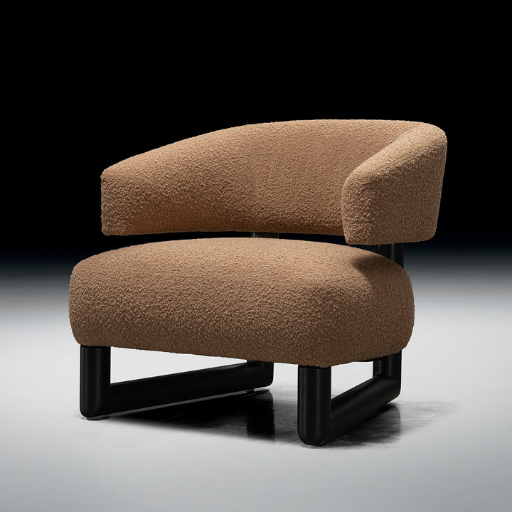 Cream boucle fabric 1 seater sofa arc primary product view.