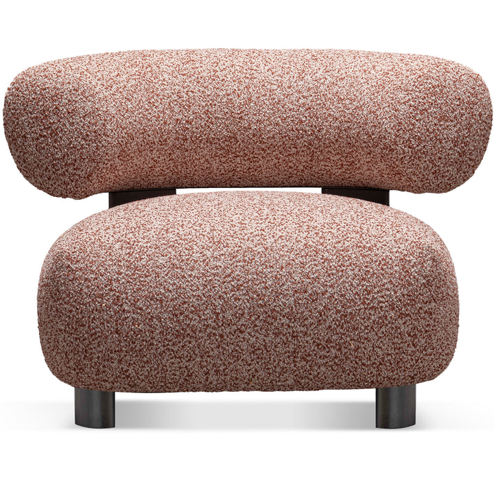 Cream boucle fabric 1 seater sofa bubble in white background.