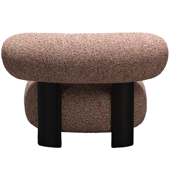 Cream boucle fabric 1 seater sofa bubble in still life.