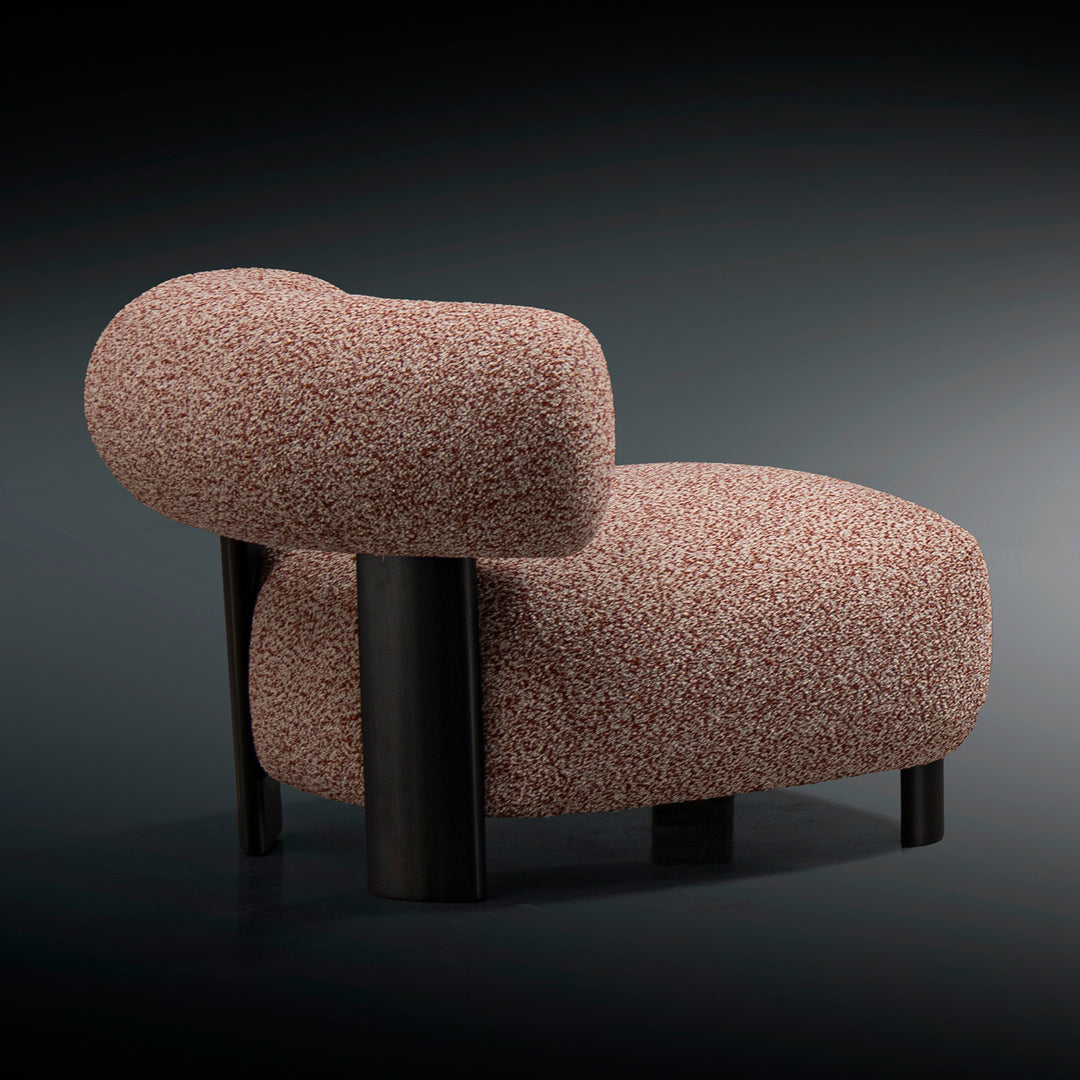Cream boucle fabric 1 seater sofa bubble color swatches.