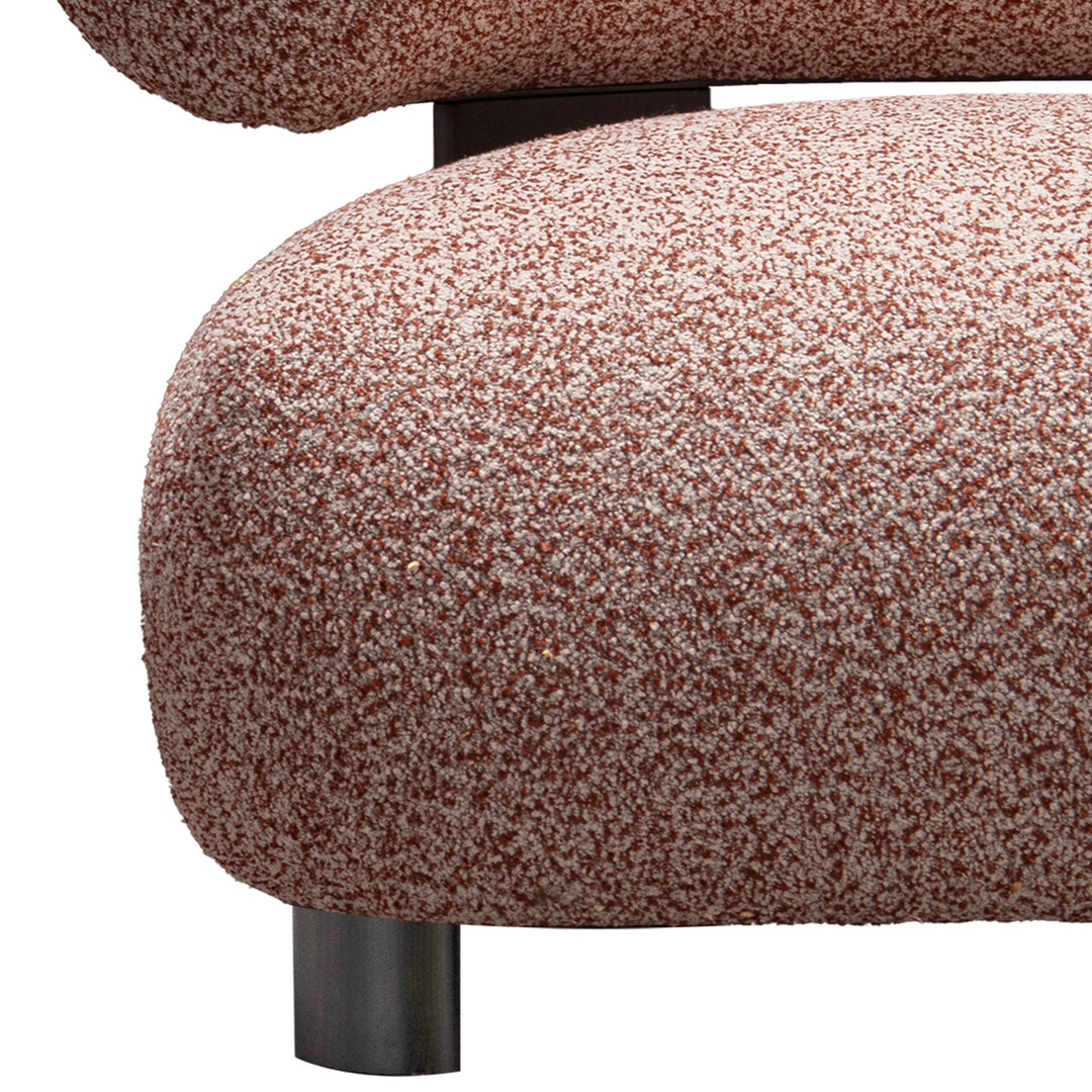 Cream boucle fabric 1 seater sofa bubble in real life style.