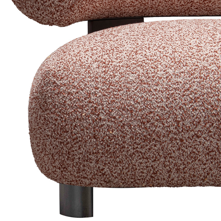 Cream boucle fabric 1 seater sofa bubble in real life style.