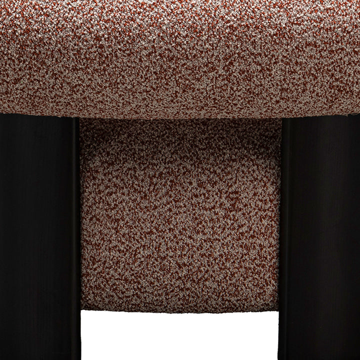 Cream boucle fabric 1 seater sofa bubble with context.