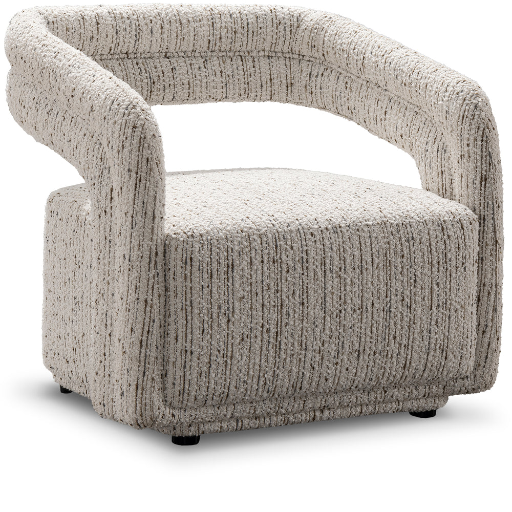Modern boucle fabric 1 seater sofa kaburi in white background.
