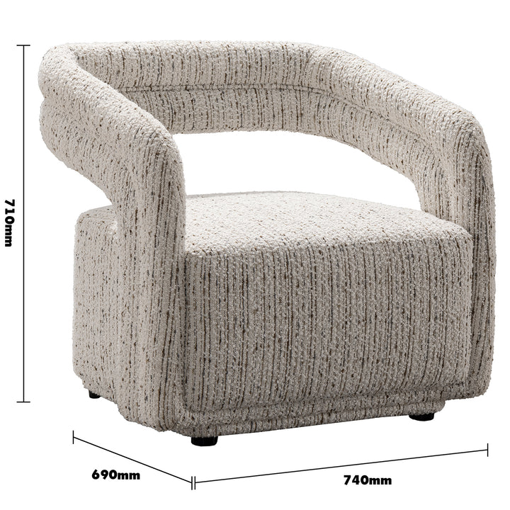 Modern boucle fabric 1 seater sofa kaburi size charts.