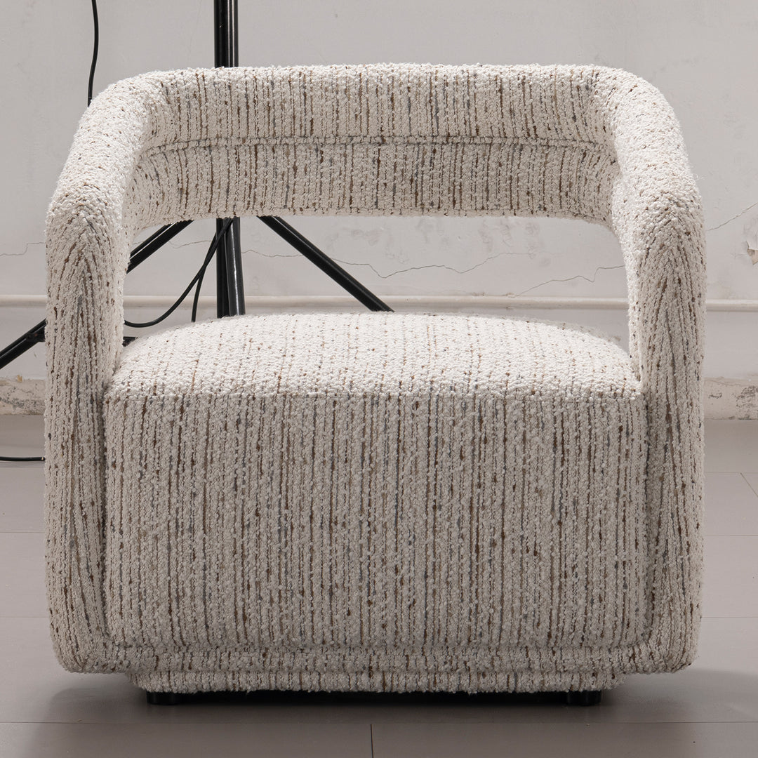 Modern boucle fabric 1 seater sofa kaburi in real life style.