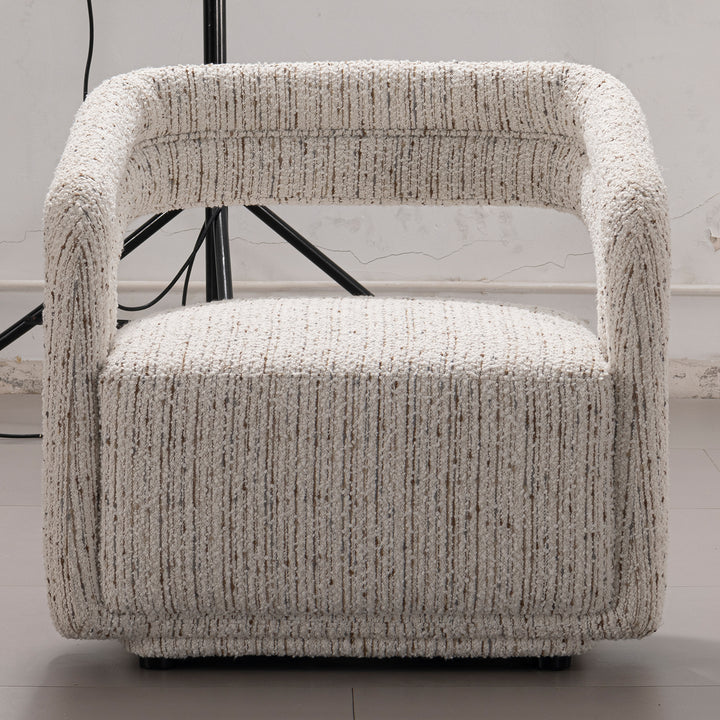 Modern boucle fabric 1 seater sofa kaburi in real life style.