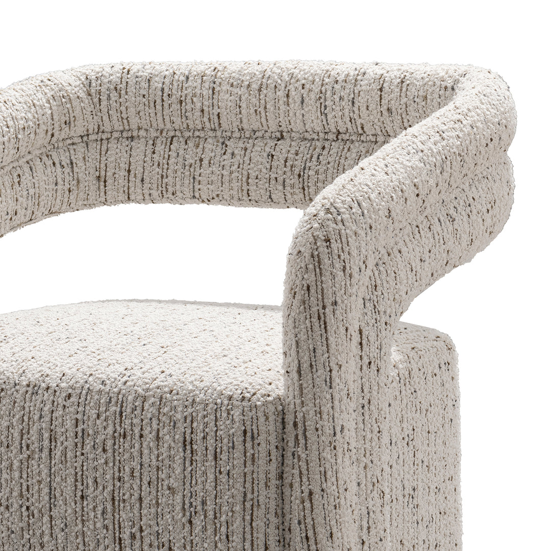 Modern boucle fabric 1 seater sofa kaburi in details.