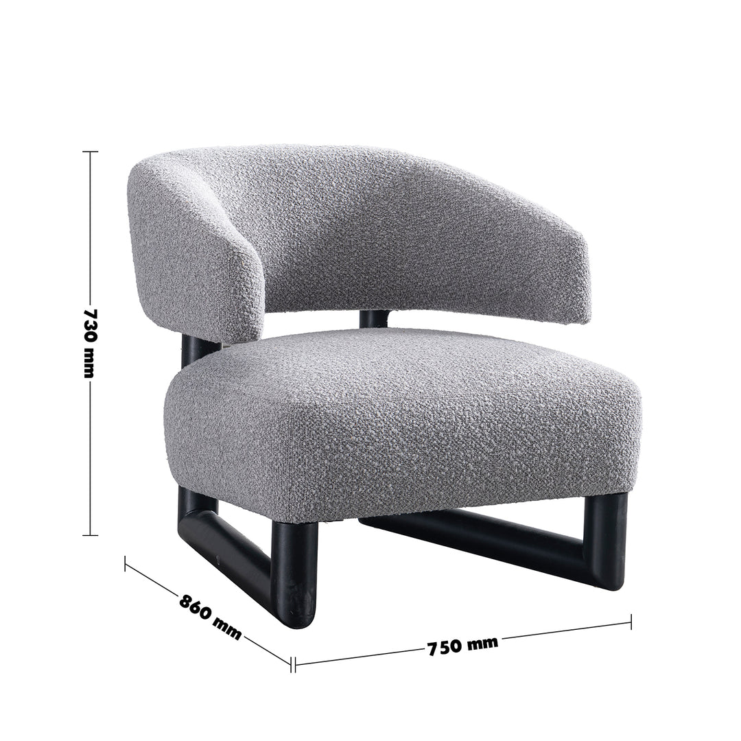 Modern boucle fabric 1 seater sofa miroo size charts.