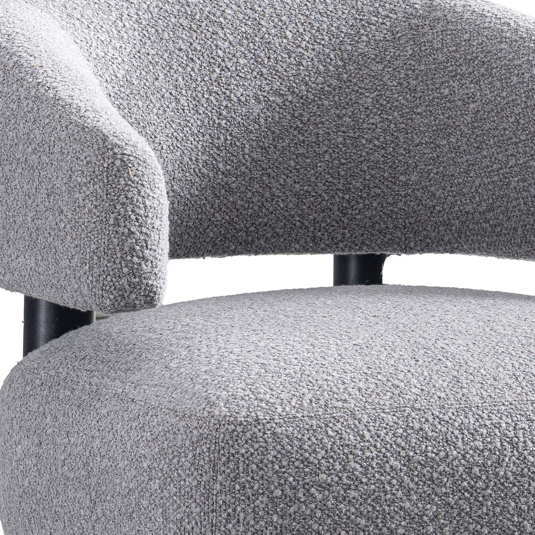 Modern boucle fabric 1 seater sofa miroo with context.