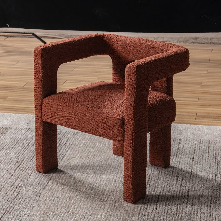 Cream boucle fabric dining chair sienna primary product view.