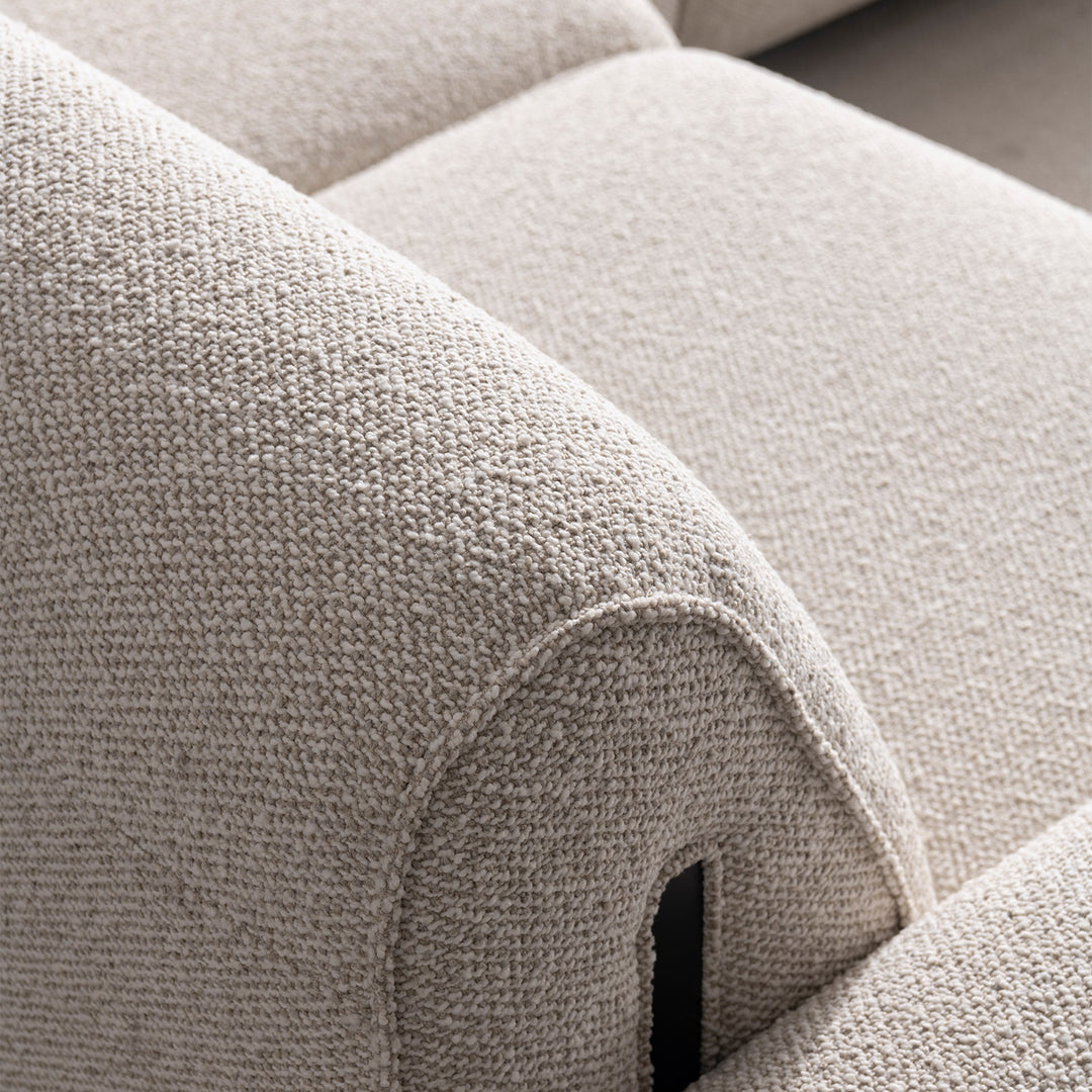 Minimalist boucle fabric modular 3 seater sofa colle environmental situation.