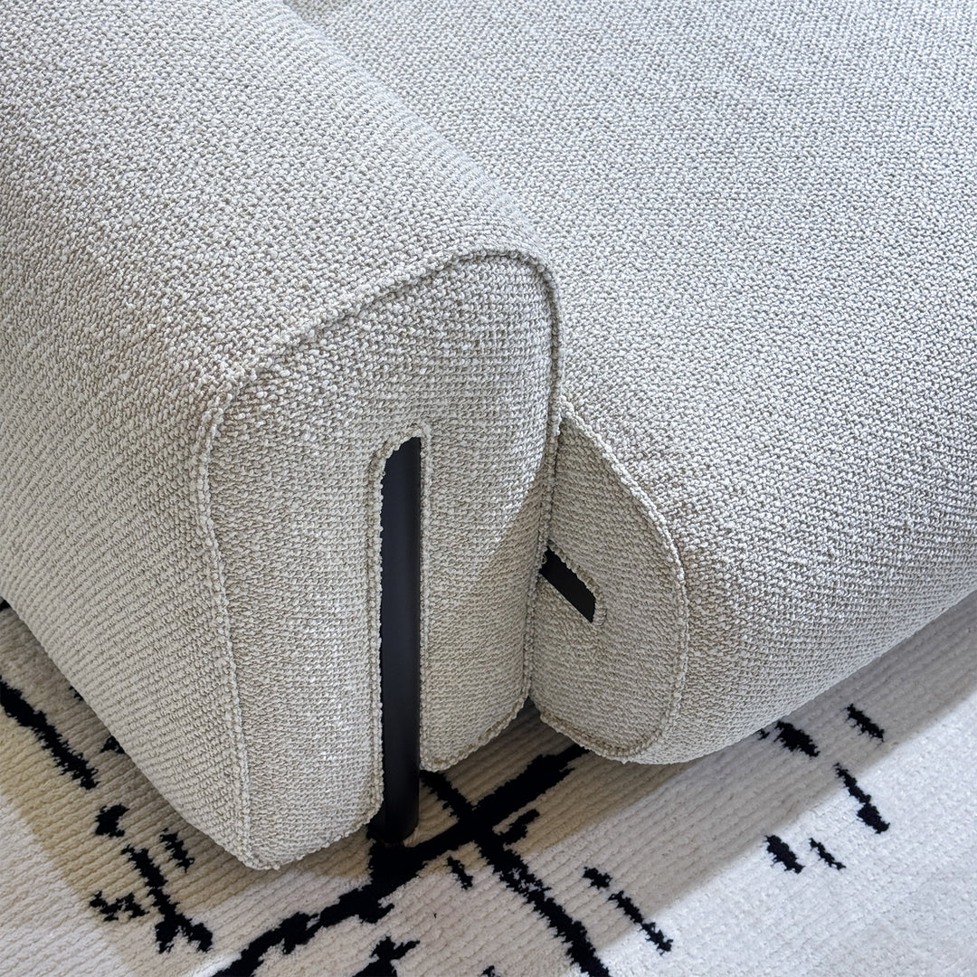 Minimalist boucle fabric modular 3 seater sofa colle situational feels.