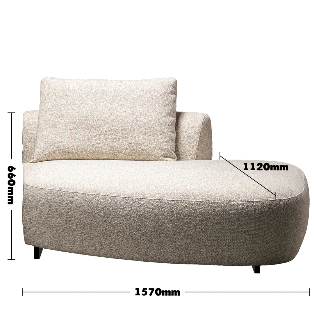 Cream boucle fabric modular chaise 2 seater sofa serene primary product view.