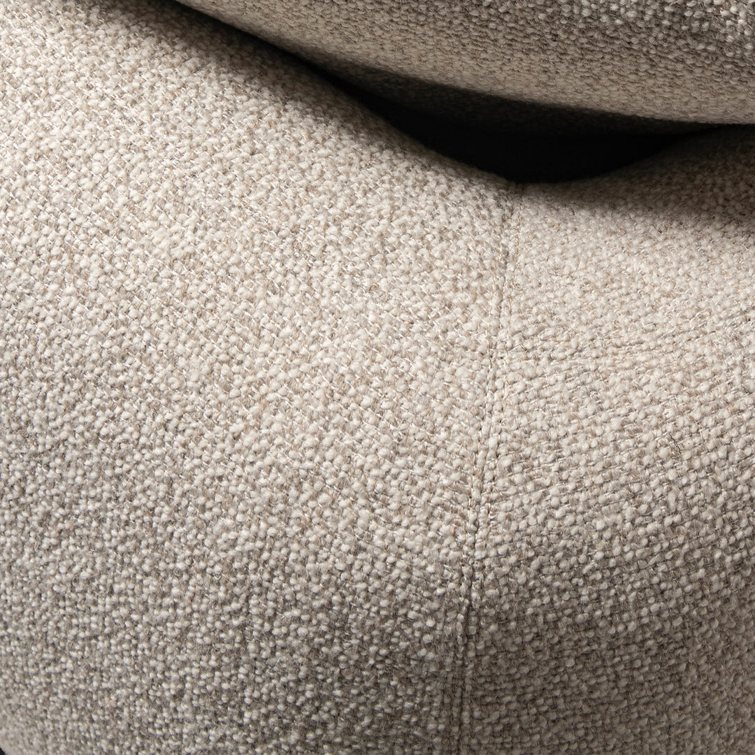 Cream boucle fabric modular corner 1 seater sofa serene material variants.