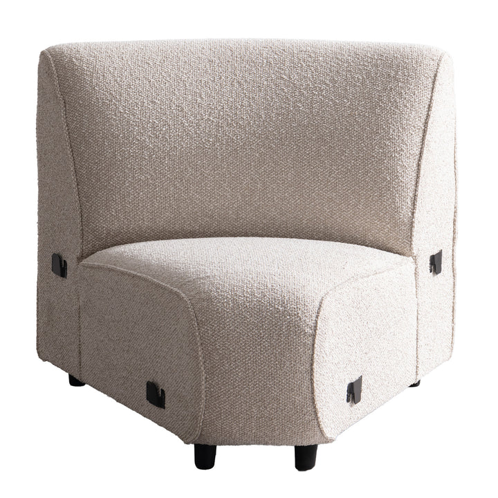 Minimalist boucle fabric modular joint connection 1 seater sofa colle environmental situation.