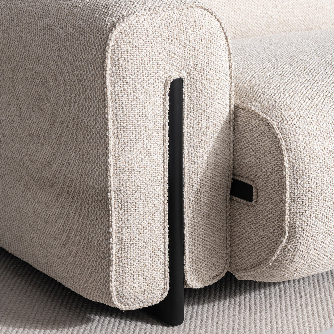 Minimalist boucle fabric modular l shape sectional sofa colle 3+l in details.