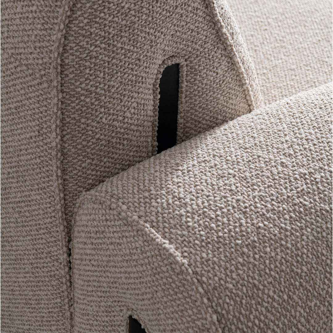 Minimalist boucle fabric modular l shape sectional sofa colle 4+l conceptual design.