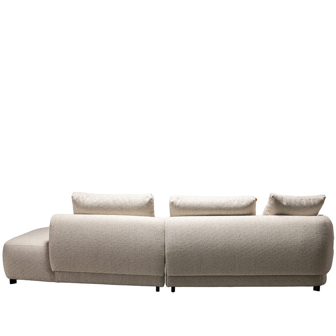 Cream boucle fabric modular l shape sectional sofa serene 2+l in still life.