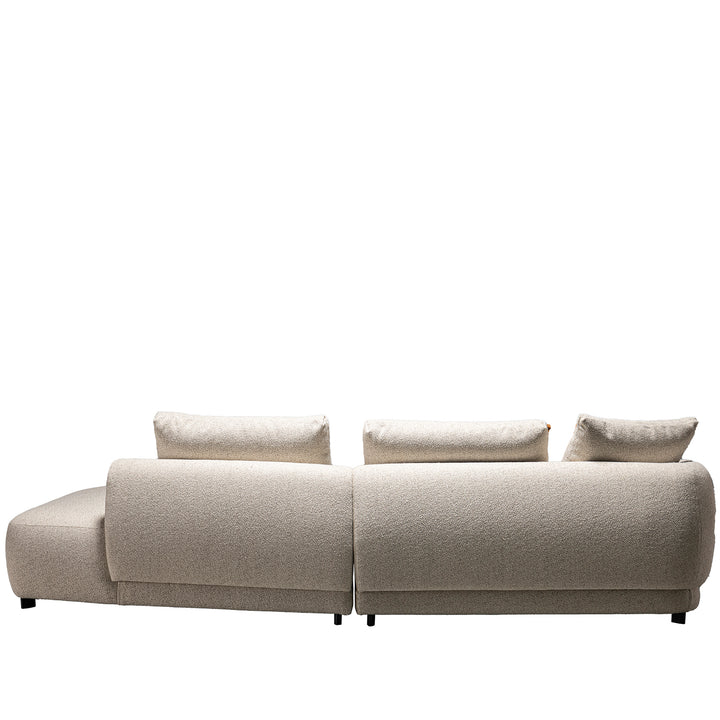 Cream boucle fabric modular l shape sectional sofa serene 2+l in still life.