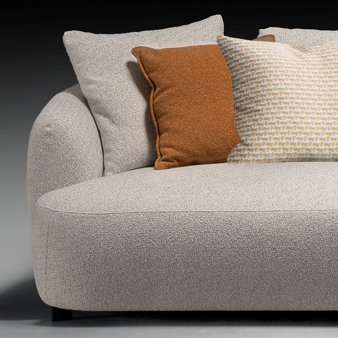 Cream boucle fabric modular l shape sectional sofa serene 2+l with context.