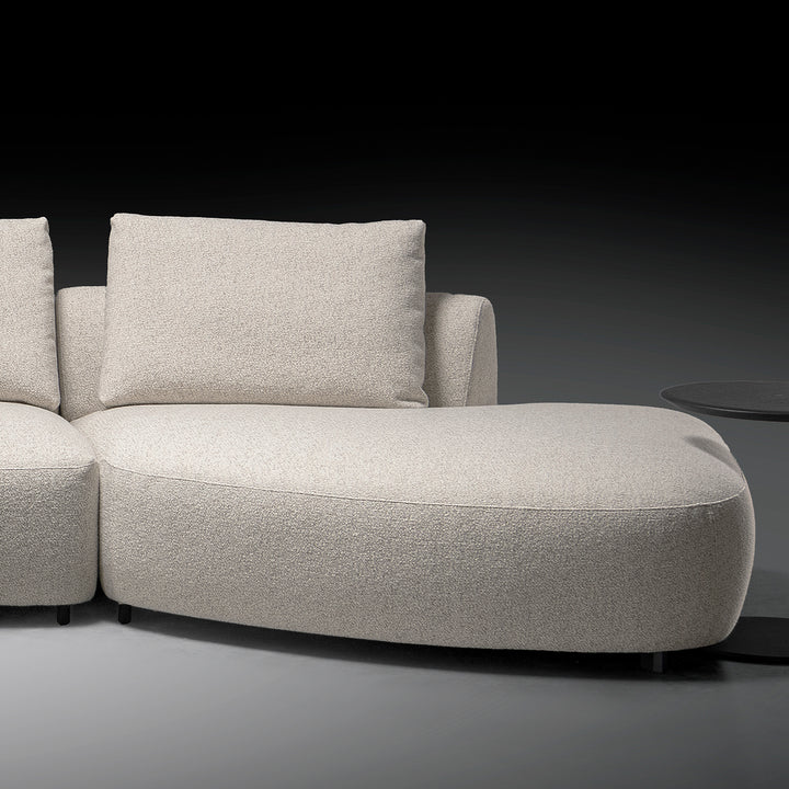 Cream boucle fabric modular l shape sectional sofa serene 3+l material variants.