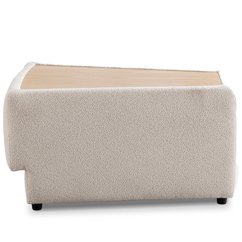 Scandinavian boucle fabric modular side table rene in white background.