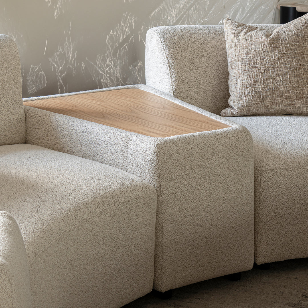 Scandinavian boucle fabric modular side table rene primary product view.