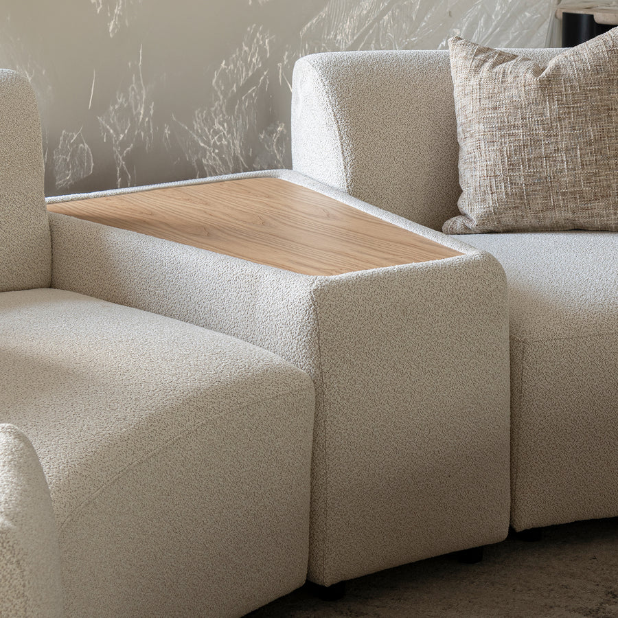 Scandinavian boucle fabric modular side table rene primary product view.