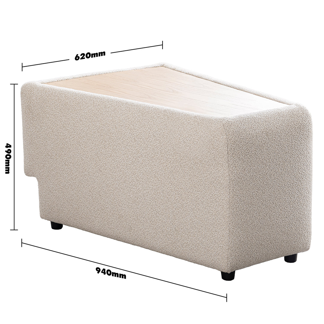 Scandinavian boucle fabric modular side table rene size charts.