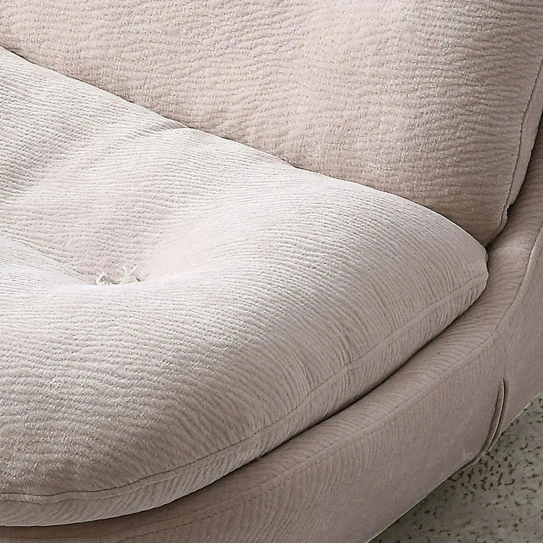 Cream chenille velvet fabric rocking 1 seater sofa nebula environmental situation.
