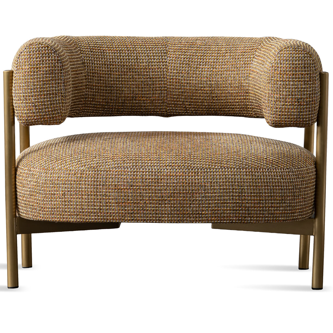 Industrial mixed weave fabric 1 seater sofa cini in panoramic view.
