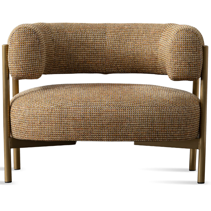 Industrial mixed weave fabric 1 seater sofa cini in panoramic view.