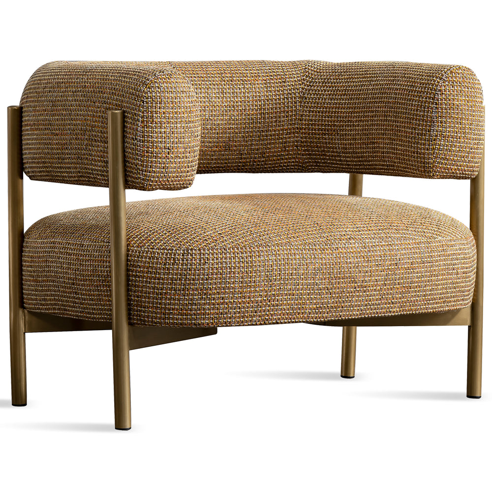 Industrial mixed weave fabric 1 seater sofa cini in white background.