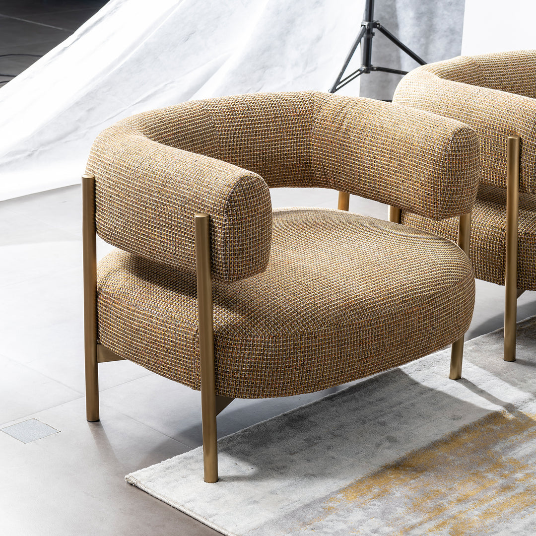 Industrial mixed weave fabric 1 seater sofa cini primary product view.