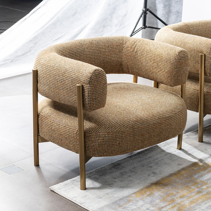 Industrial mixed weave fabric 1 seater sofa cini primary product view.