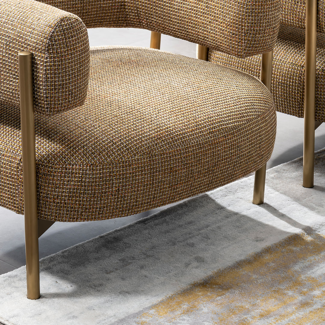 Industrial mixed weave fabric 1 seater sofa cini with context.